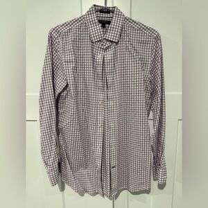 Banana Republic Non- Iron Camden Fit Purple and White Checkered Men's Shirt